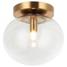 Matteo Lighting X38101AG - 1 LT 6.9"DIA "BULBUS" AGED GOLD CEILING MOUNT / CLEAR GLASS G9 LED 10W