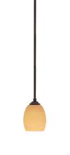 Toltec Company 560-DG-625 - Zilo Stem Hung Mini Pendant, Dark Granite Finish, 5" Cayenne Linen Glass