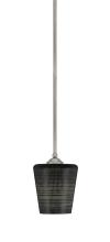 Toltec Company 560-GP-4039 - Zilo Stem Mini Pendant, Graphite Finish, 6" Black Matrix Glass