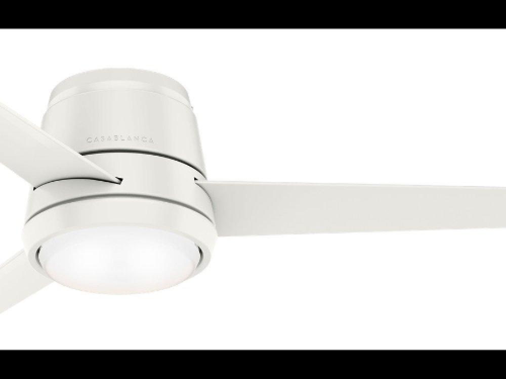 Casablanca 44 inch Commodus Fresh White Low Profile Ceiling Fan with LED Light Kit and Wall Control