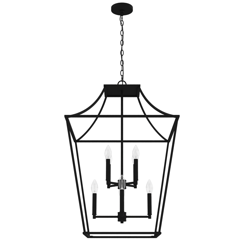 Hunter Laurel Ridge Natural Black Iron 8 Light Pendant Ceiling Light Fixture