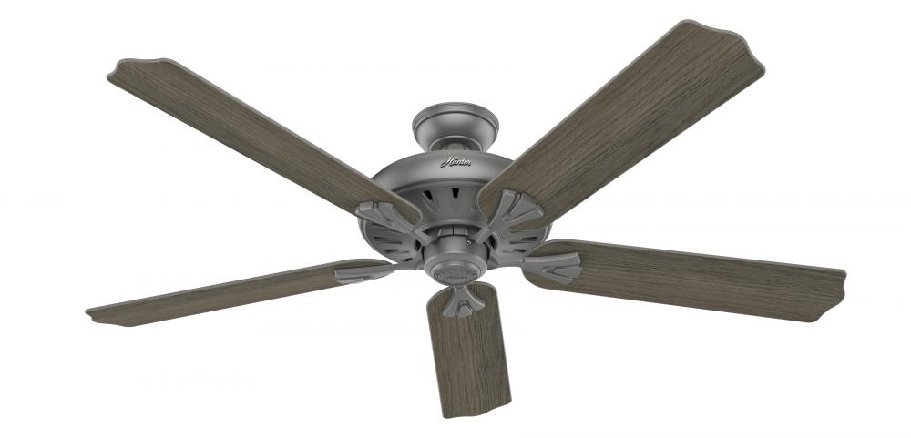 Hunter 60 inch Royal Oak Matte Silver Ceiling Fan and Handheld Remote