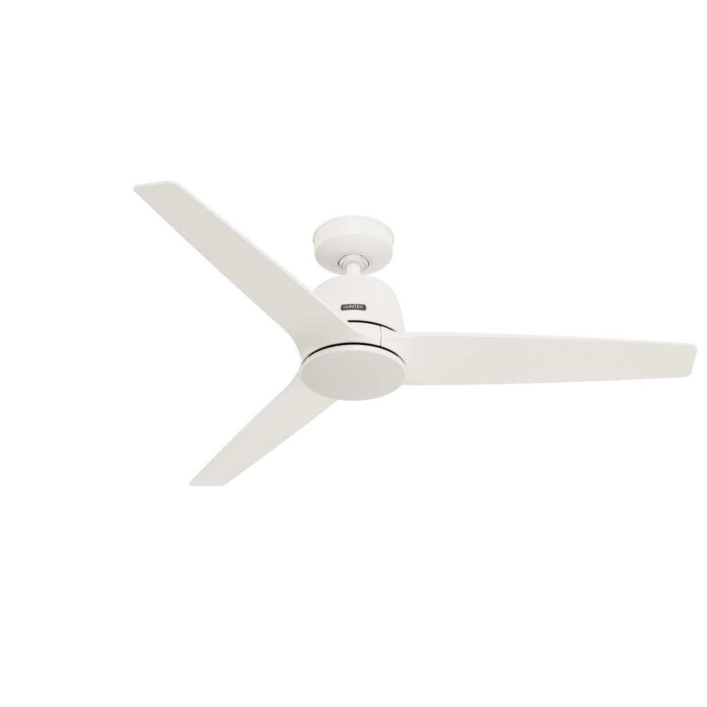 Hunter 52 inch Malden Matte White Ceiling Fan and Handheld Remote