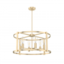 Hunter 19960 - Hunter Astwood Alturas Gold with Clear Glass 6 Light Chandelier Ceiling Light Fixture