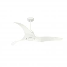 Hunter 52439 - Hunter 60 in Arwen ENERGY STAR® Matte White Damp Rated Ceiling Fan with LED LT Kit & Handheld Remote