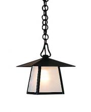 Arroyo Craftsman CH-8HAM-BK - 8" carmel pendant with hillcrest overlay