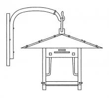 Arroyo Craftsman PDB-17GRC-BZ - 17" pagoda wall bracket