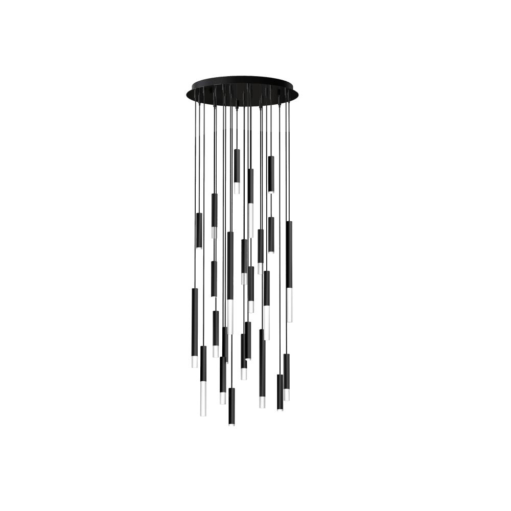 Steelos 20" Round Pendant, 24-light - Matte Black [Special order]