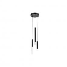 Blackjack Lighting STL-07P-BL - Steelos 7" Round Pendant, 3-light - Matte Black