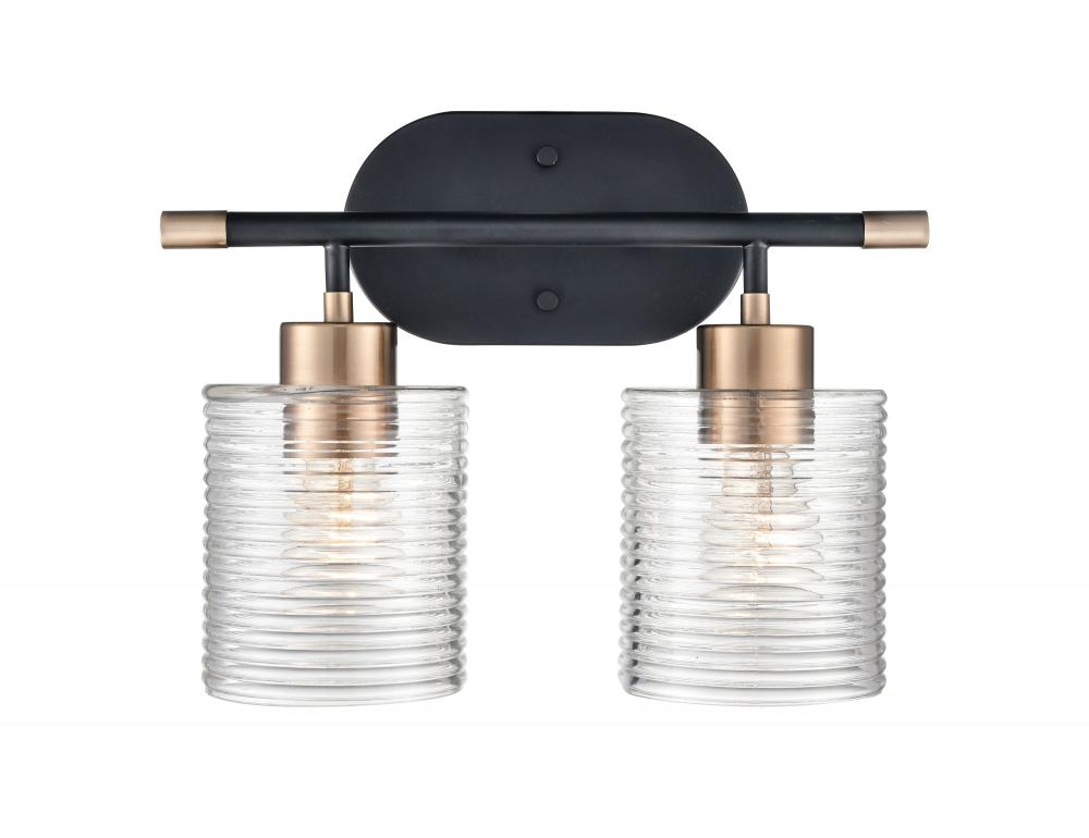 Renitta 2-Light Vanity Matte Black Modern Gold