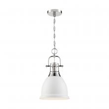  60/6752 - Watson - 1 Light Pendant - Polished Nickel and Matte White Finish